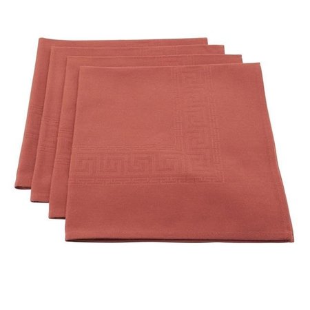 SARO LIFESTYLE SARO DM002.BX21S 21 in. Square Greek Key Design Damask Napkin - Brick  Set of 4 DM002.BX21S